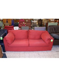 DIVAN 3 PLACES TISSUS ROUGE 