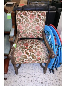 FAUTEUIL CHÊNE TISSUS VELOURS 