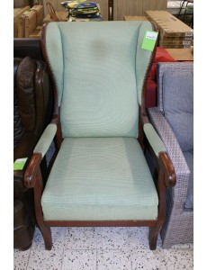 FAUTEUIL BERGÈRE TISSUS VERT 