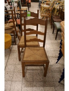 LOT DE 6 CHAISES CHÊNE PAILLÉ 